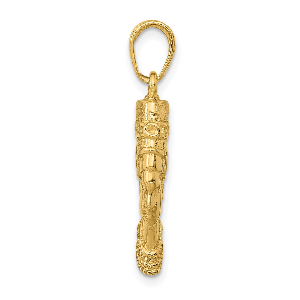 14k Yellow Gold Polished Finish Solid 3-Dimensional Queen Nefertiti Charm Pendant