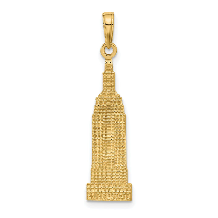 14k Yellow Gold Solid Textured Polished Finish New York City EMPIRE STATE Building Charm Pendant