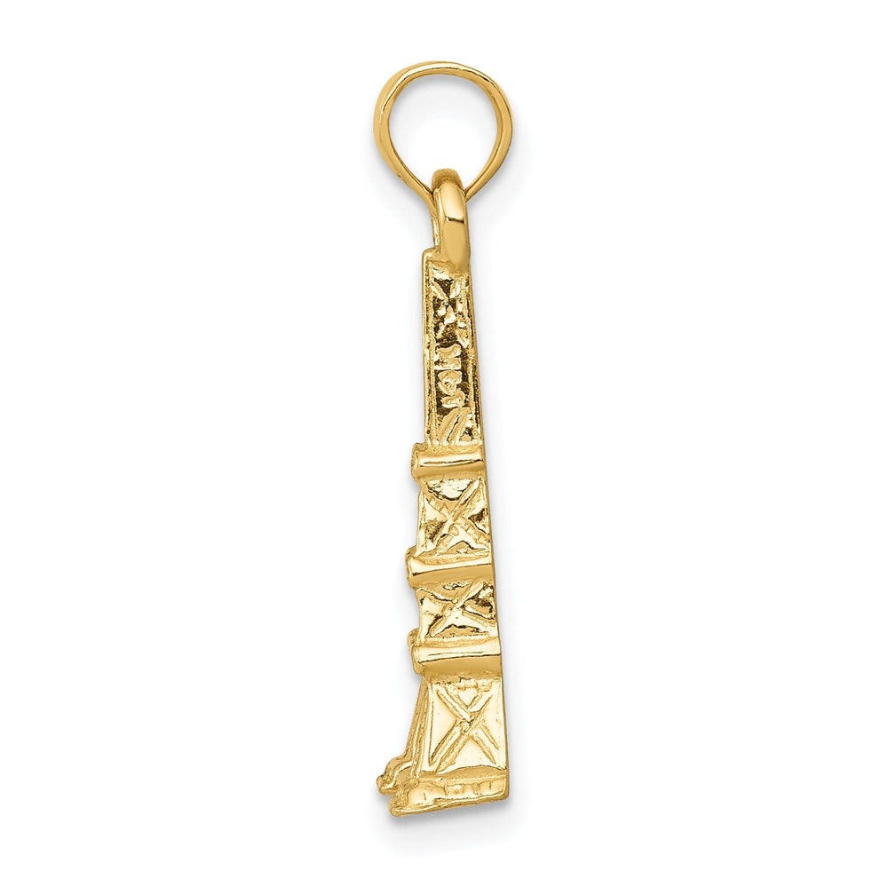 14k Yellow Gold Polished Finish solid Eiffel Tower Charm Pendant