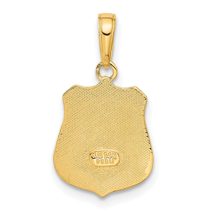 Solid 14k Yellow Gold Police Badge Pendant