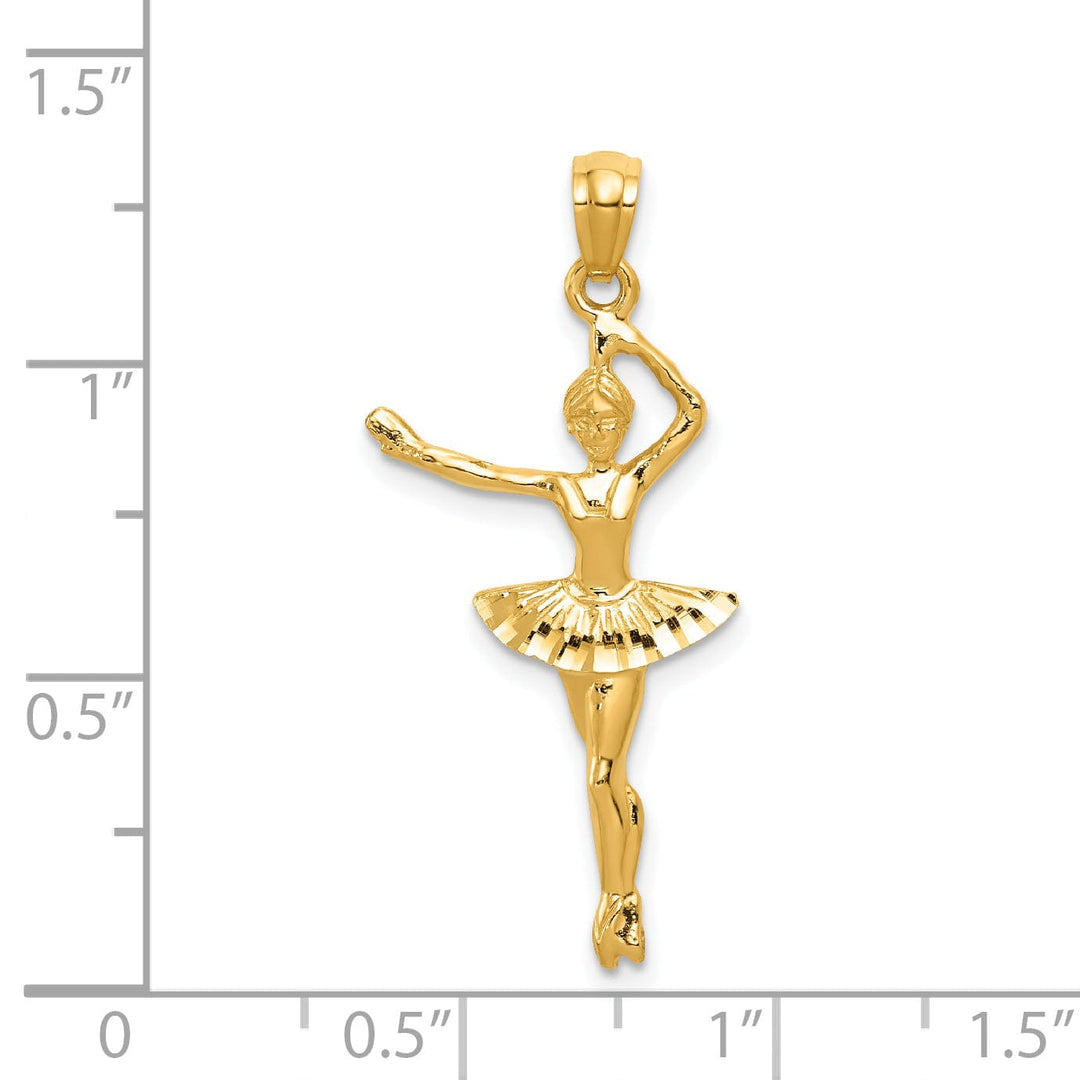 14k Yellow Gold Ballerina Charm Pendant
