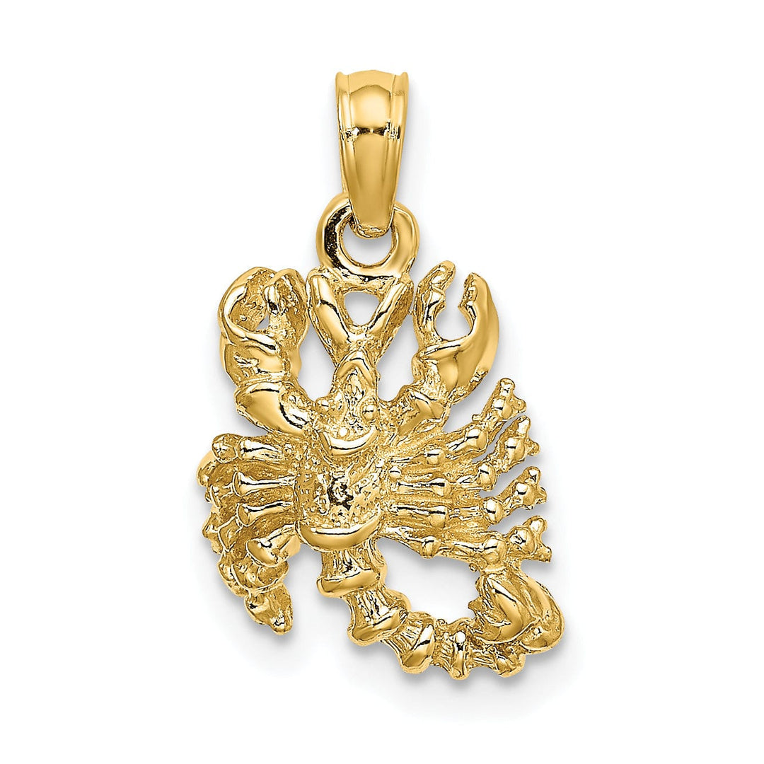 14k Yellow Gold Polished Texture Finish3-D Scorpio Zodiac Charm Pendant