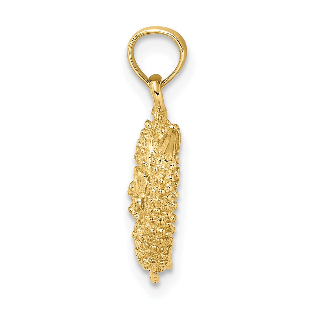 14k Yellow Gold Polished Texture Finish3-D Pisces Zodiac Charm Pendant