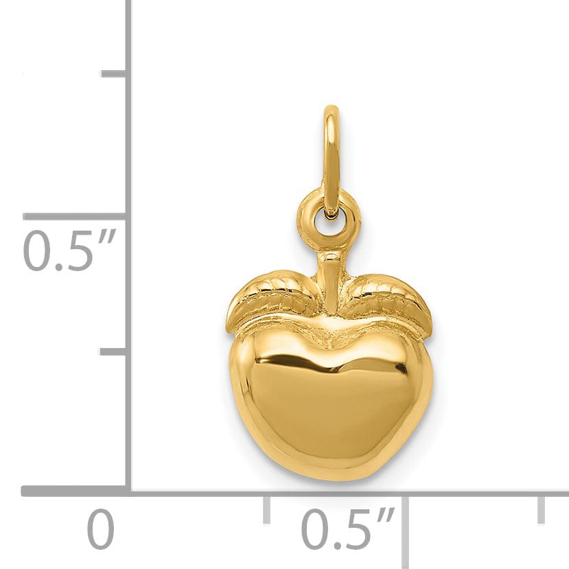 14k Yellow Gold Finish Apple Charm Pendant