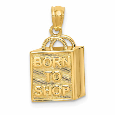 14 Yellow Gold Shopping Bag Born to Shop Charm