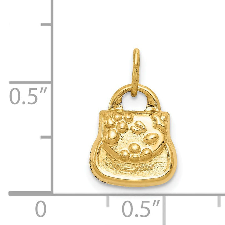 14k Yellow Gold 3-D Purse Charm Pendant