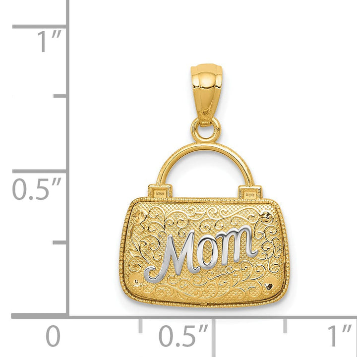 14k Two Tone Gold Reversible Mom Handbag Charm