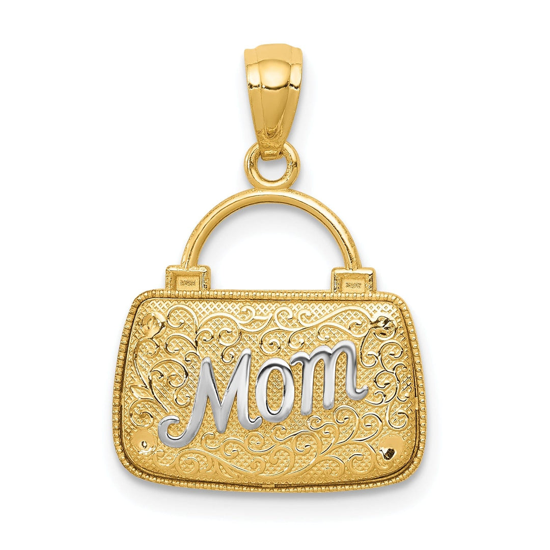 14k Two Tone Gold Reversible Mom Handbag Charm