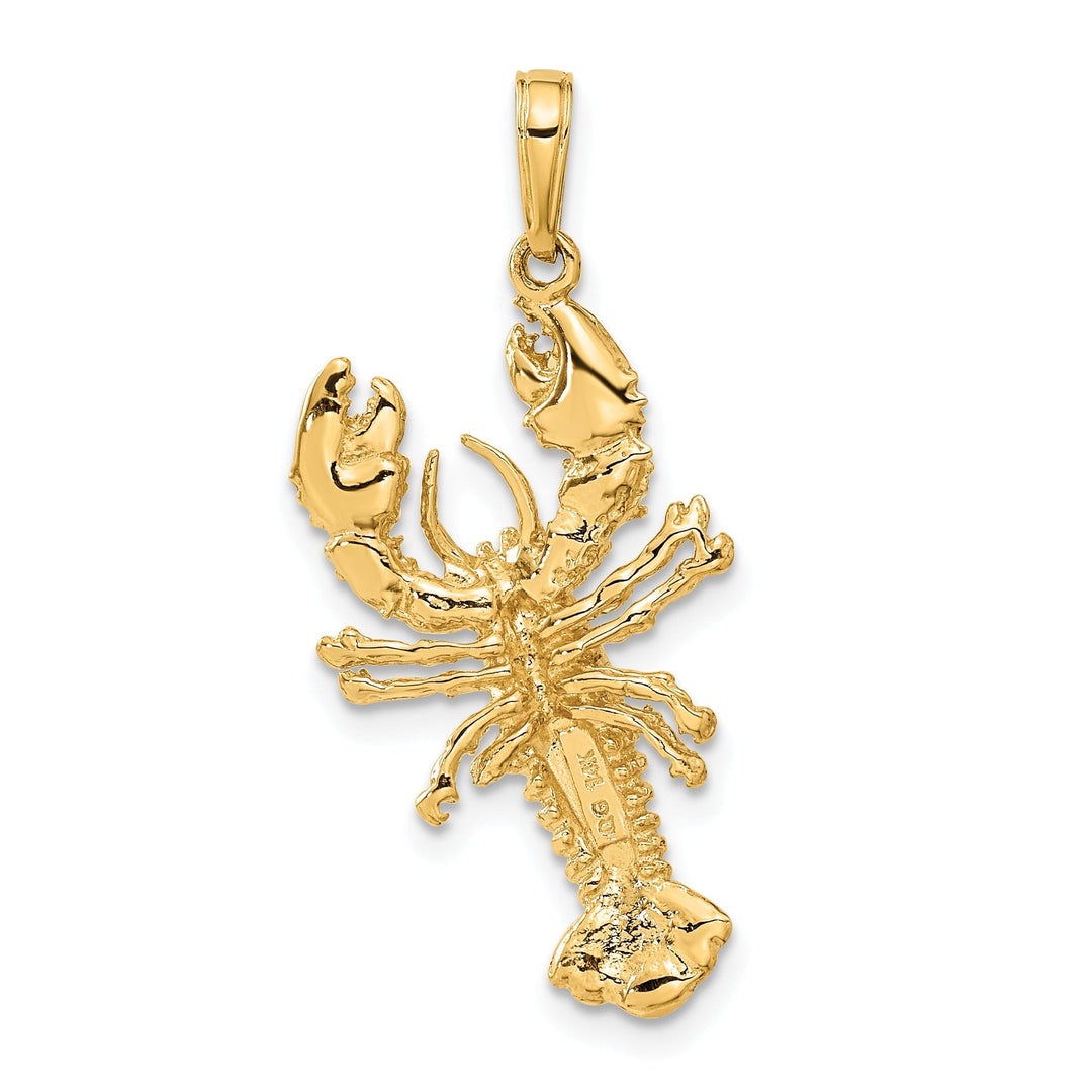 14k Yellow Gold Polished Solid Finish Maine Lobster Charm Pendant