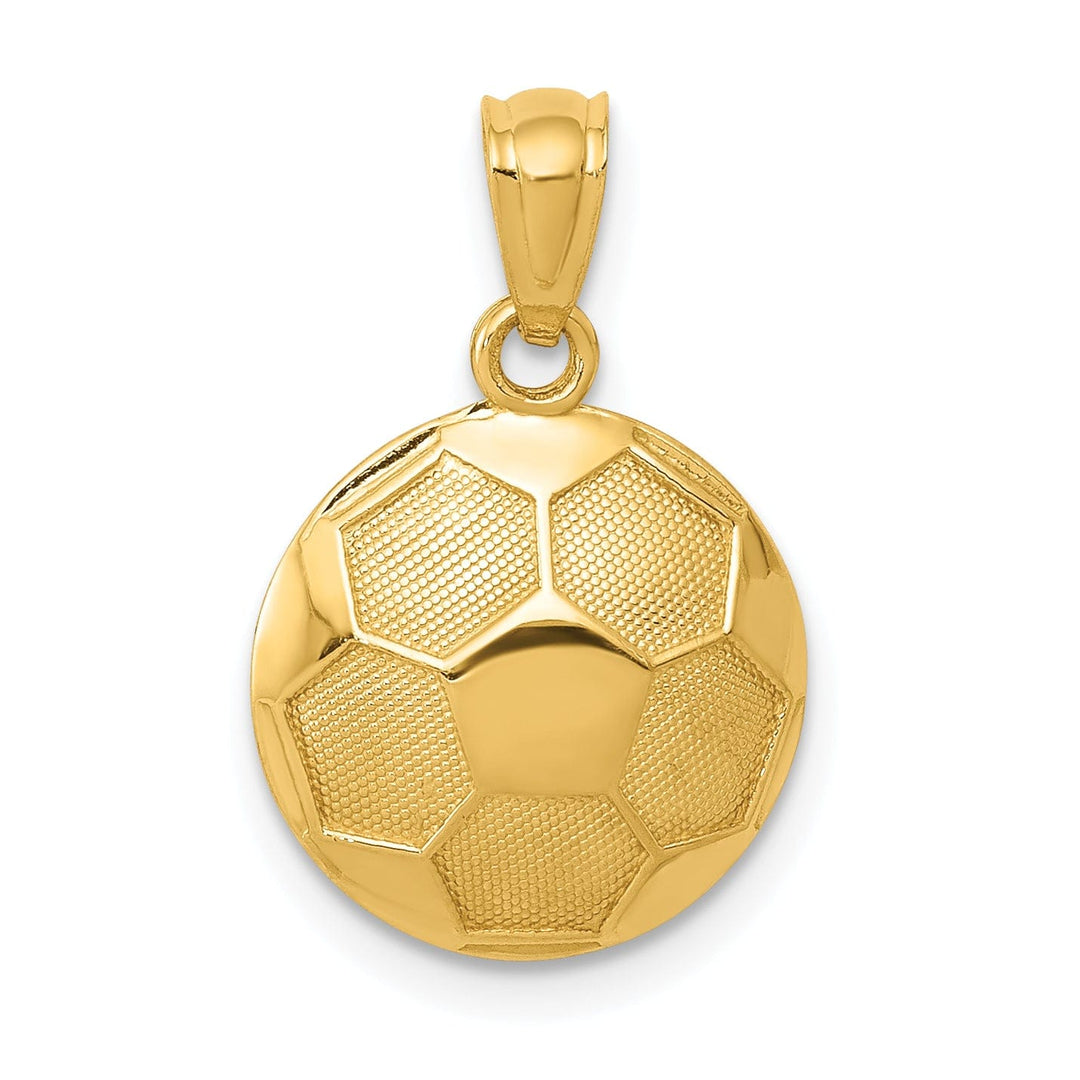 14k Yellow Gold Soccer Ball Charm Pendant