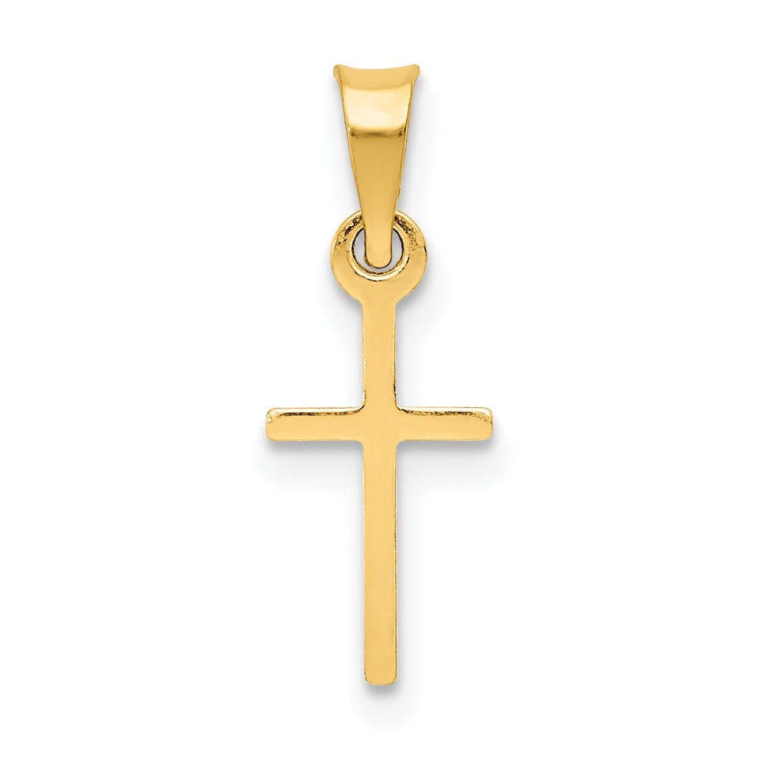 14k Yellow Gold Polished Cross Charm