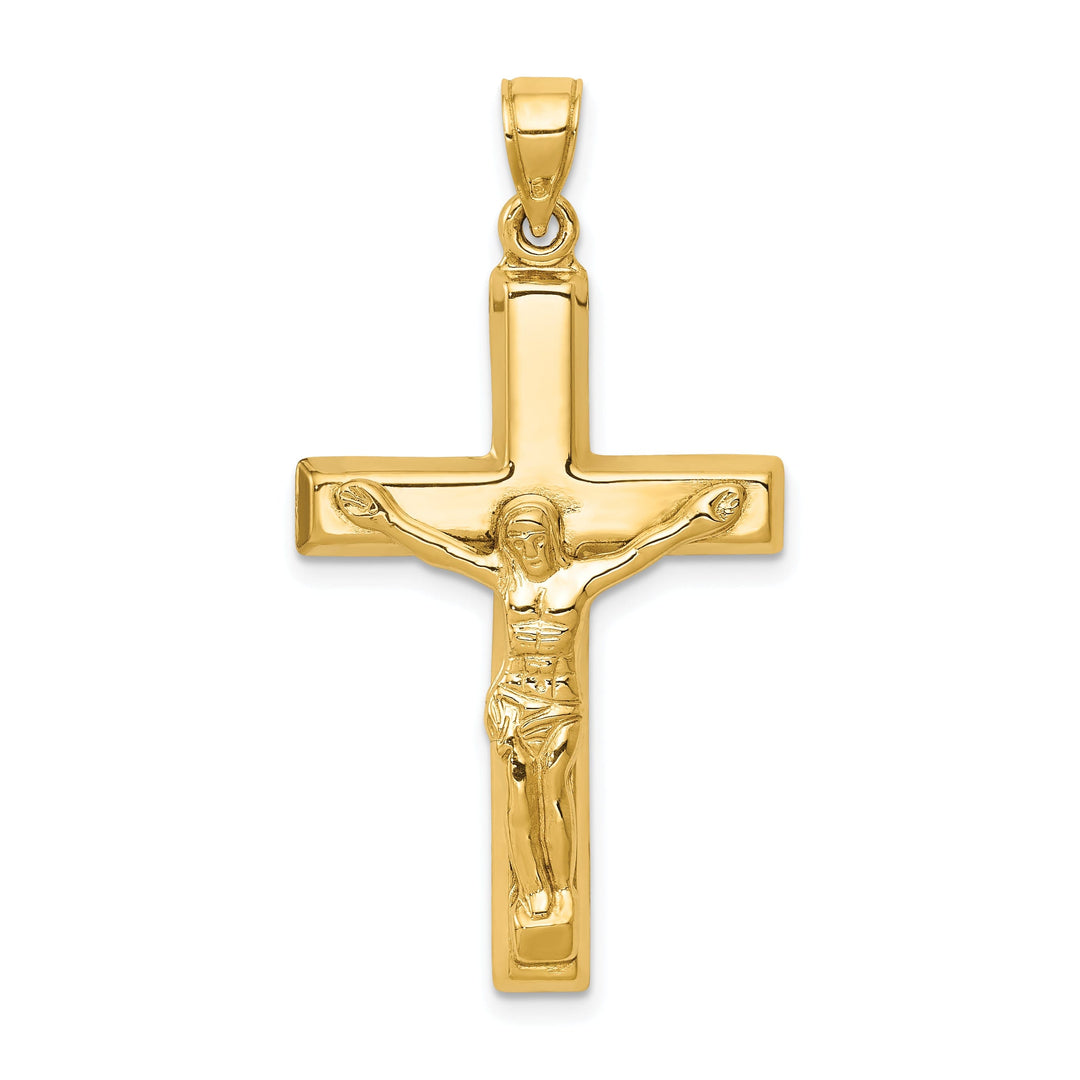 14k Yellow Gold Polished Crucifix Pendant