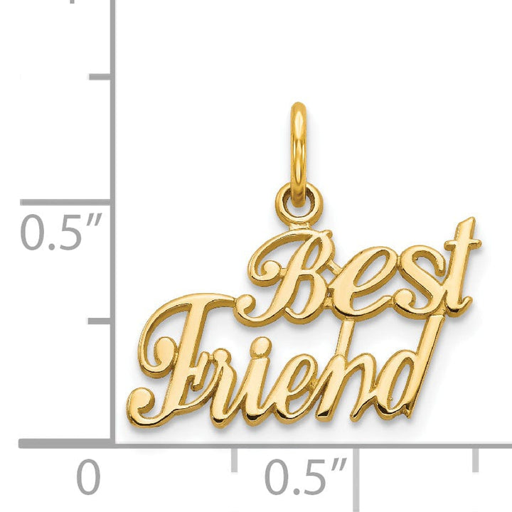 14k Yellow Gold Best Friend Charm Pendant