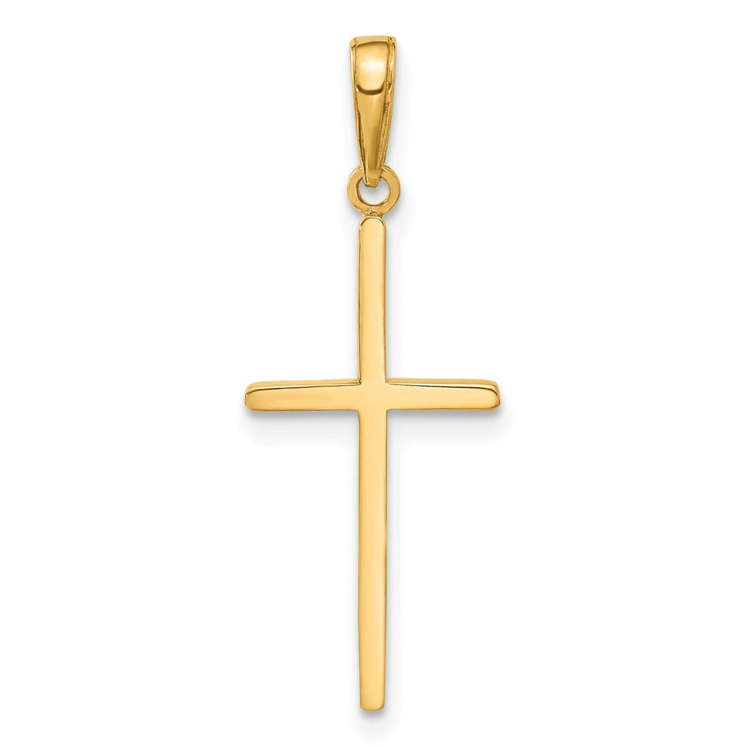 14k Yellow Gold Polished Cross Pendant