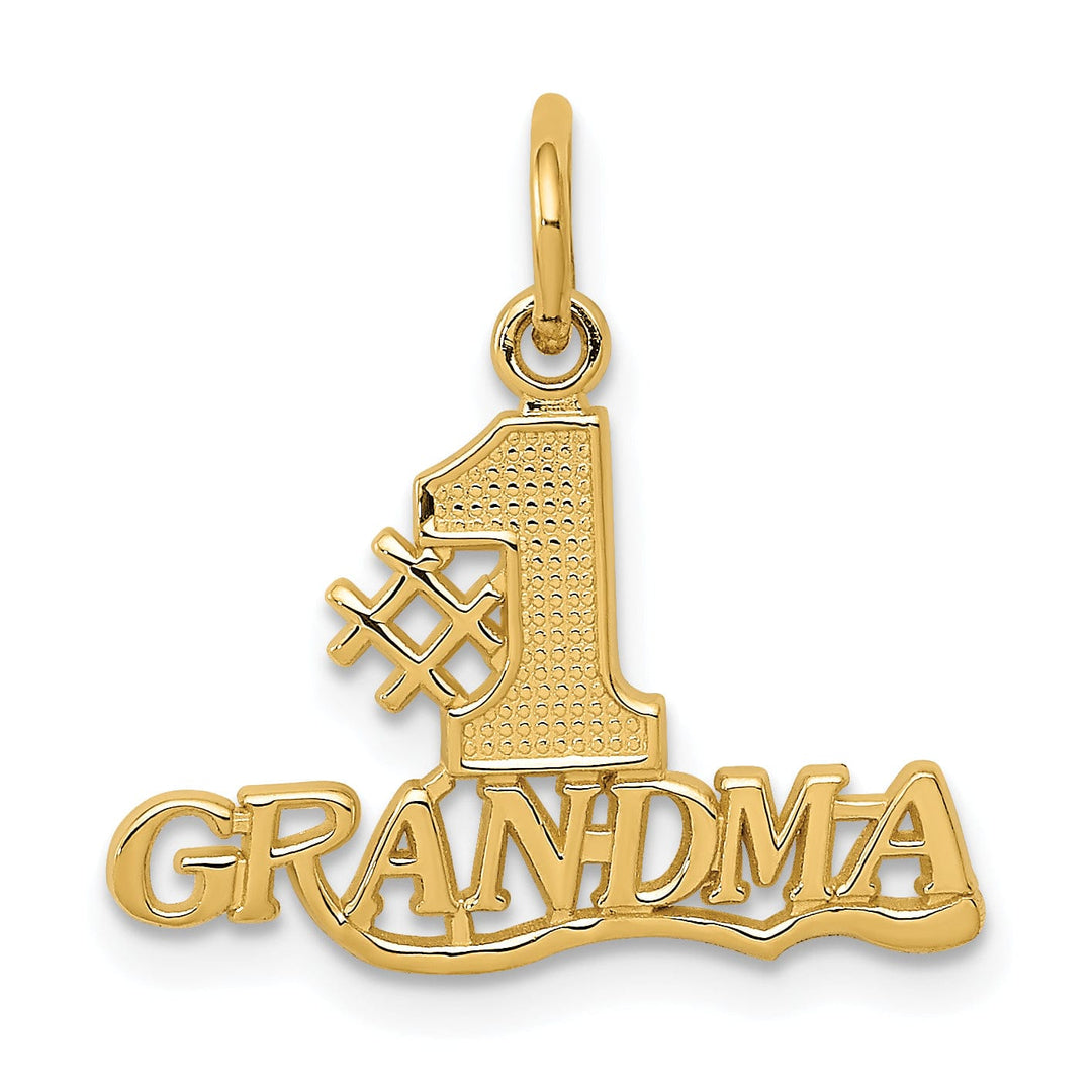 14k Yellow Gold #1 Grandma Charm Pendant