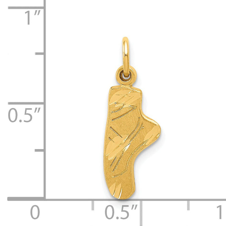 Solid 14k Yellow Gold Ballet Slipper Pendant