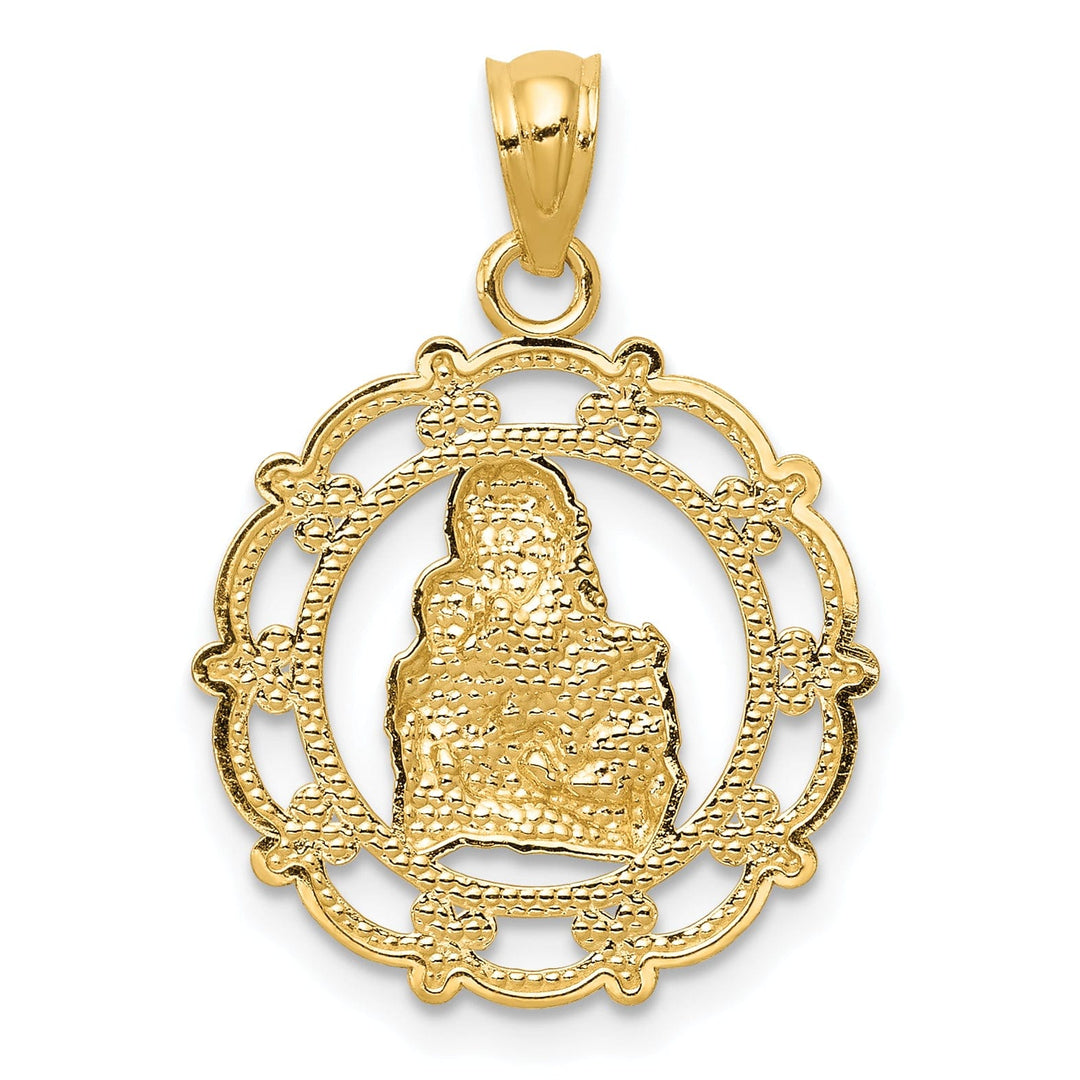 14k Two-tone Gold Mother Holding Baby Pendant