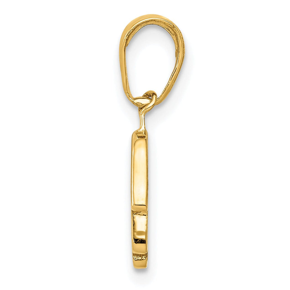 14K Yellow Gold Polished Finish Small Solid Hamsa Charm Pendant