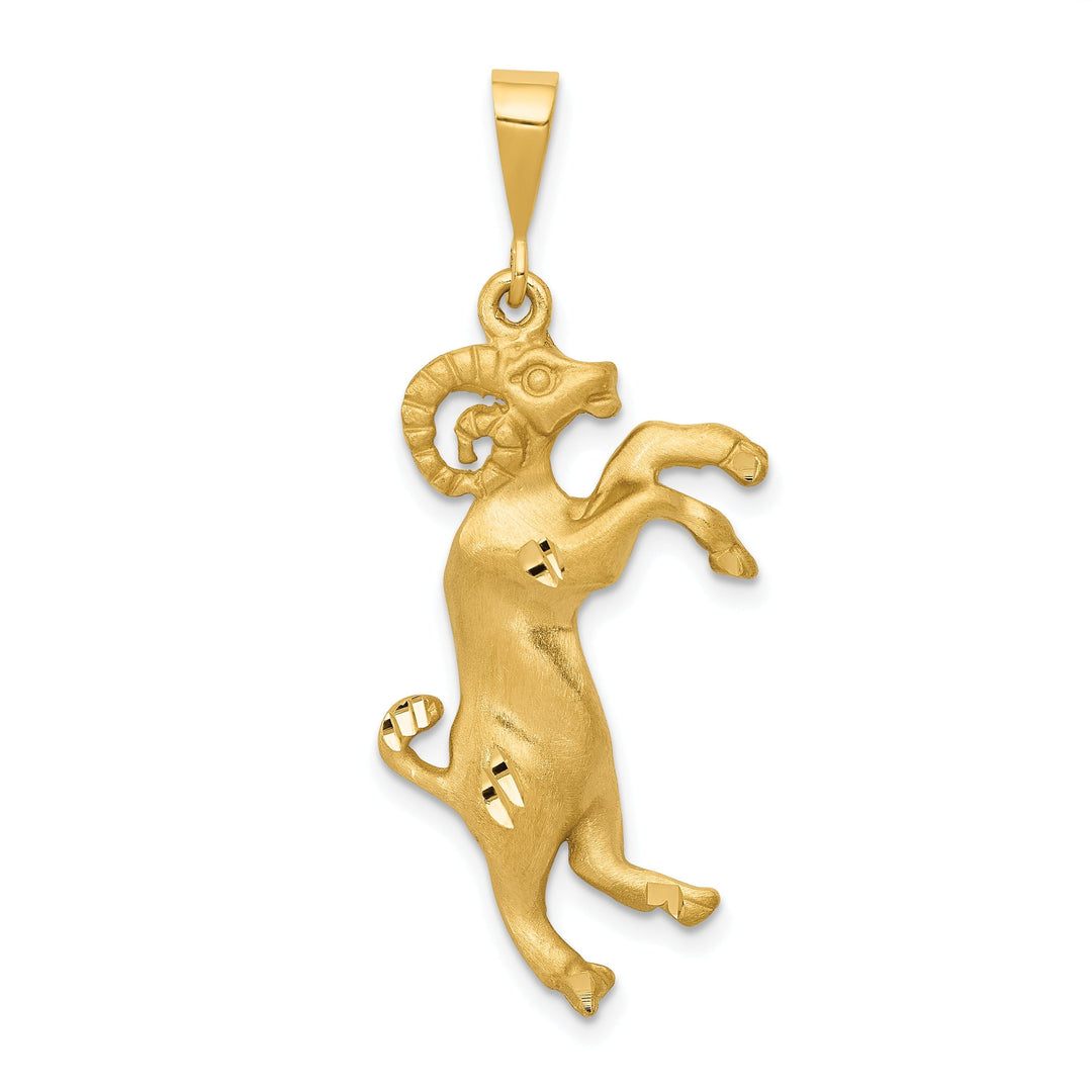 14k Yellow Gold Aries Zodiac Charm Pendant