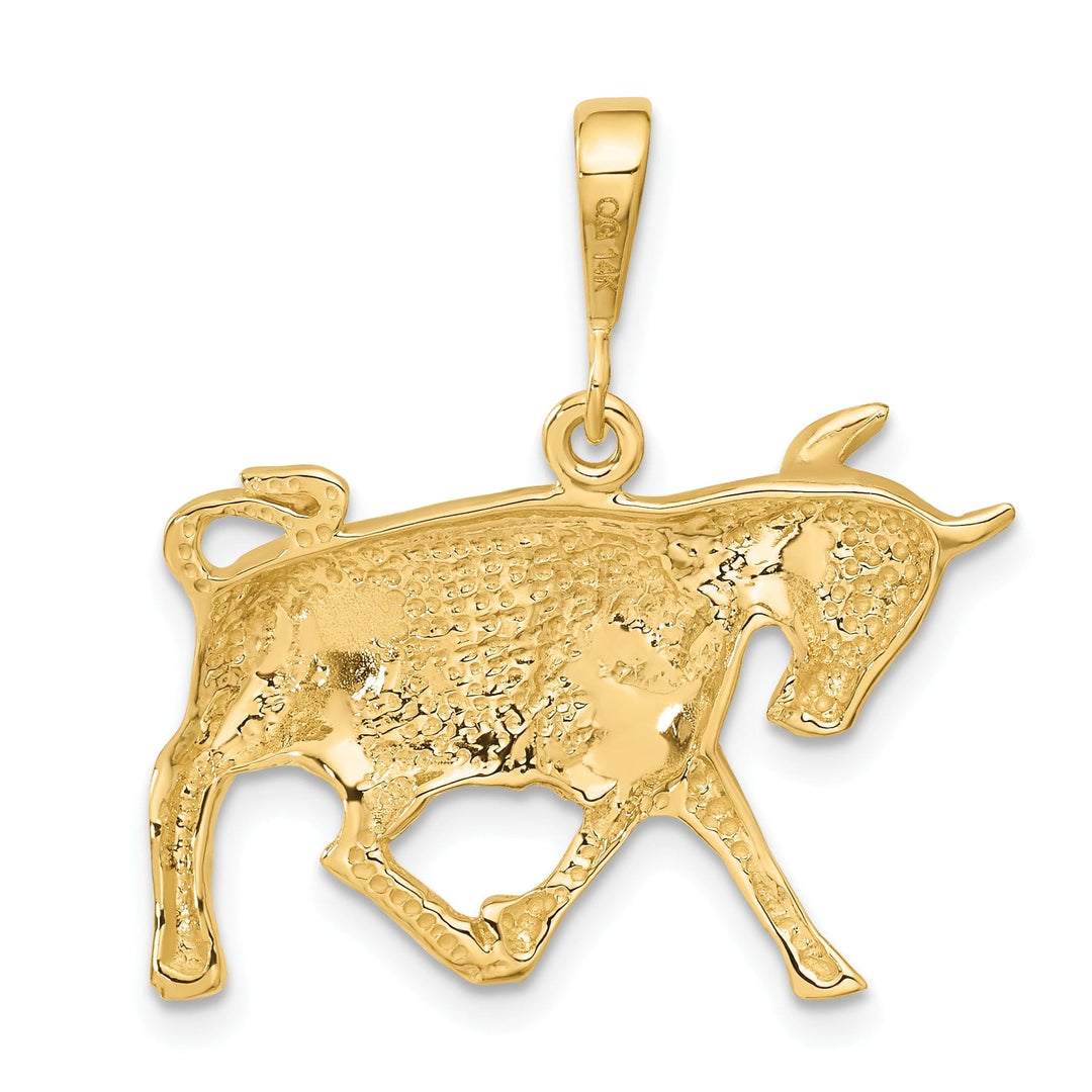 14k Yellow Gold Taurus Zodiac Charm Pendant