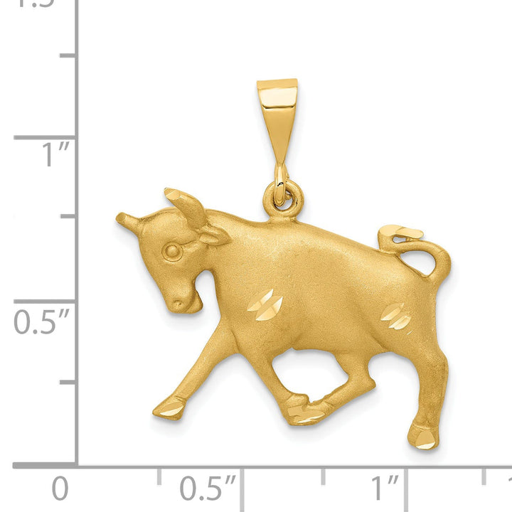14k Yellow Gold Taurus Zodiac Charm Pendant