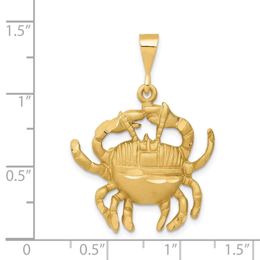 14k Yellow Gold Cancer Zodiac Charm Pendant