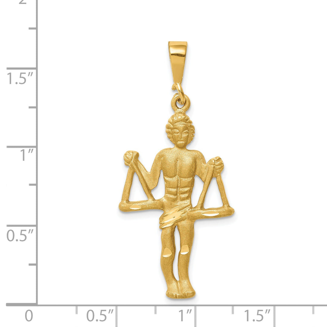 14k Yellow Gold Libra Zodiac Charm Pendant