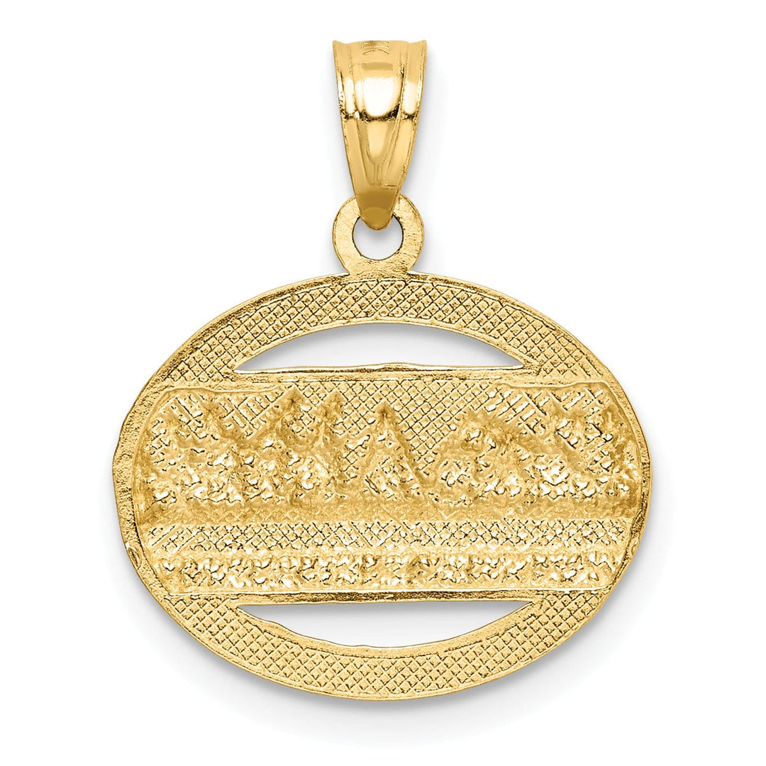 14K Yellow Gold Rhodium Polished Finish The Last Supper Medal Pendant