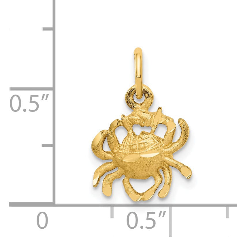14k Yellow Gold Cancer Zodiac Charm Pendant