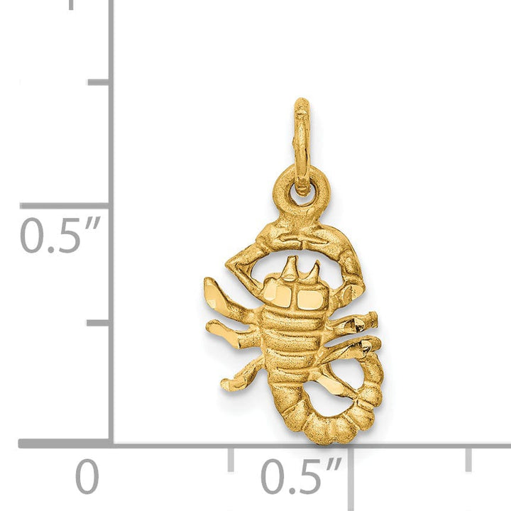 14k Yellow Gold Scorpio Zodiac Charm Pendant