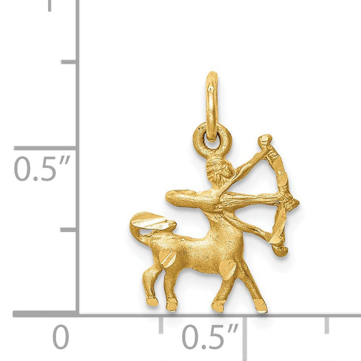 14k Yellow Gold Sagittarius Zodiac Charm Pendant