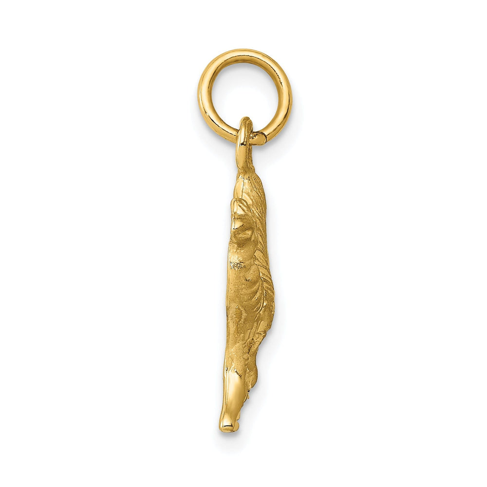 14k Yellow Gold Textured Satin Diamond Cut Finish Camel Charm Pendant