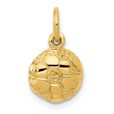 Solid 14k Yellow Gold Soccer Ball Charm Pendant