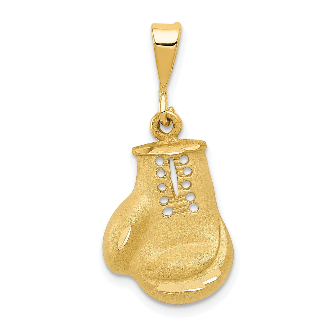 Solid 14k Yellow Gold Boxing Glove Pendant