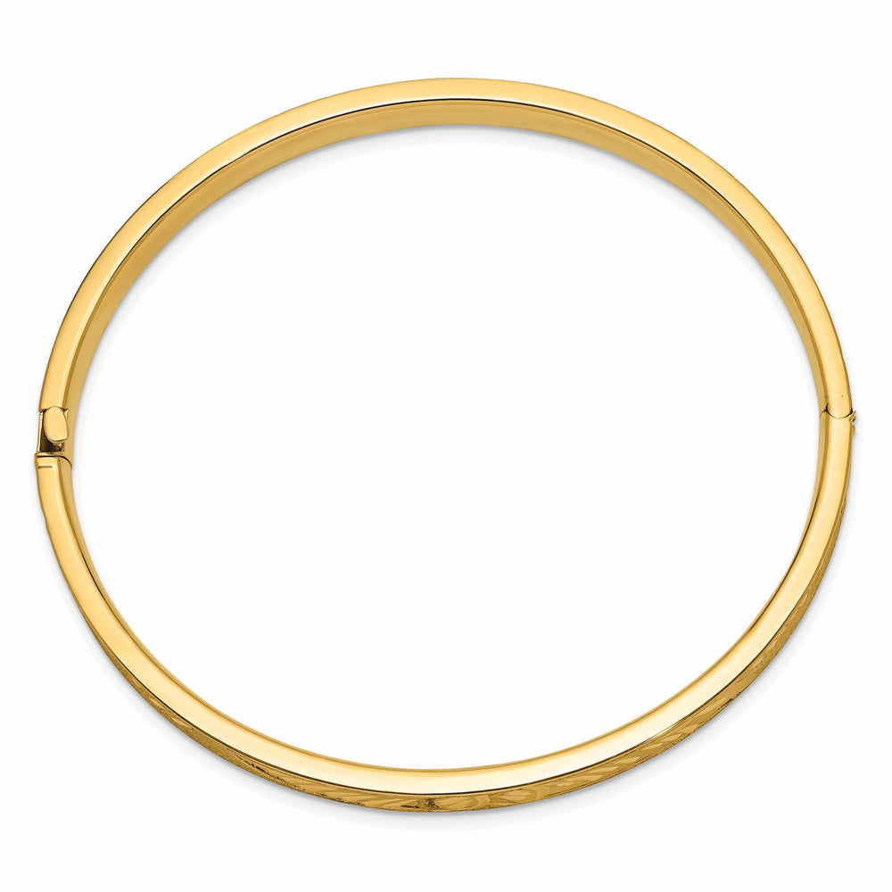 14k Gold D.C Concave Hinged Bangle Bracelet