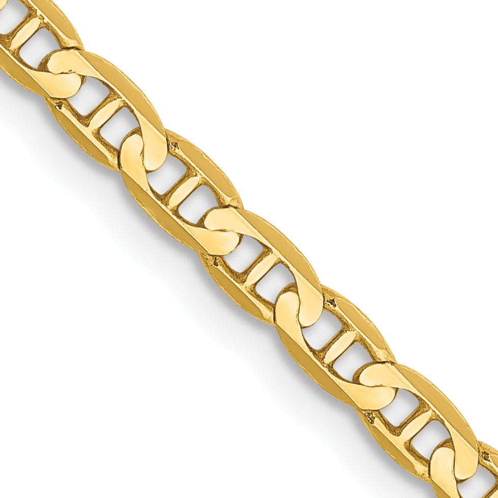 14k Yellow Gold 3.00mm Concave Anchor Chain
