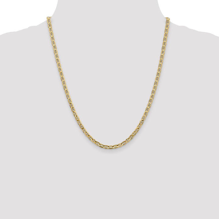 14k Yellow Gold 3.75mm Concave Anchor Chain