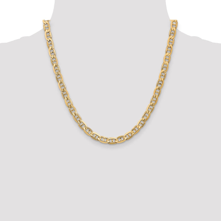 14k Yellow Gold 6.25mm Concave Anchor Chain