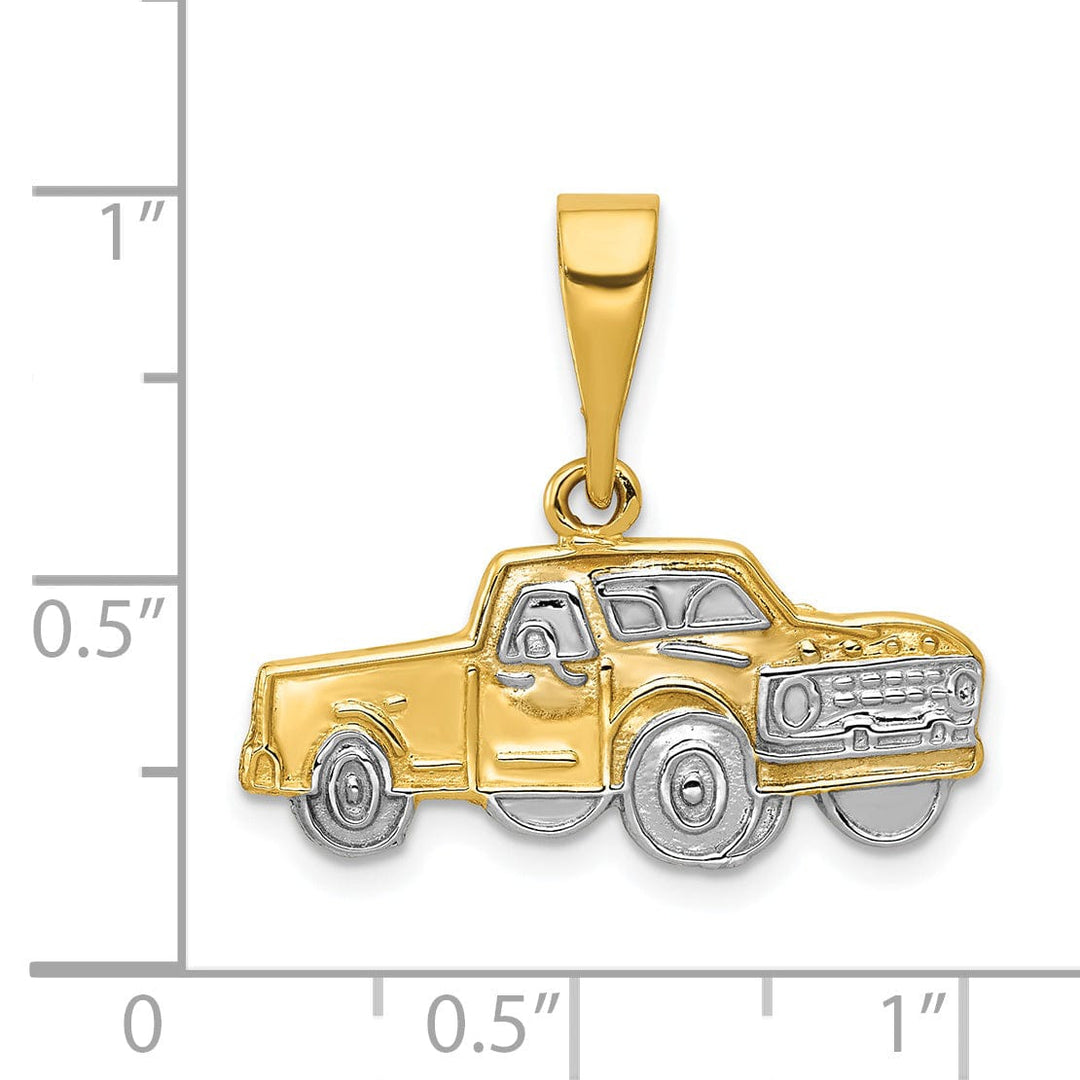 14k Two-tone Gold Pick-up Truck Pendant