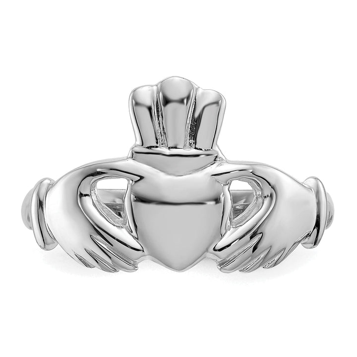Ladies white 14kt gold claddagh ring