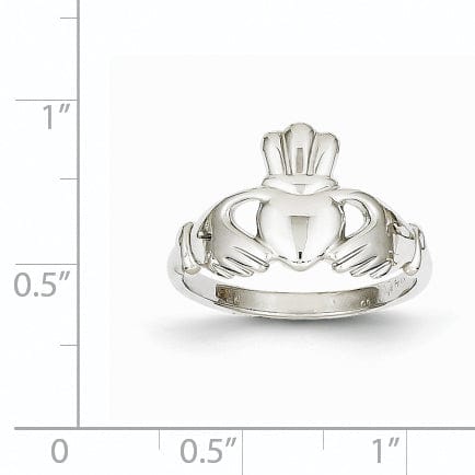 Ladies white 14kt gold claddagh ring