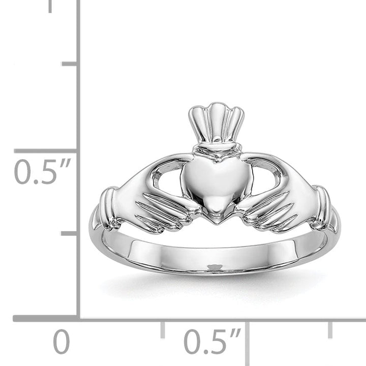 Ladies 14kt white gold claddagh ring