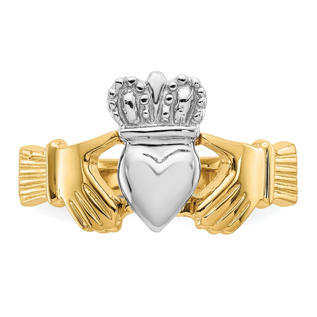 Claddagh ladies ring 14kt two tone gold ring