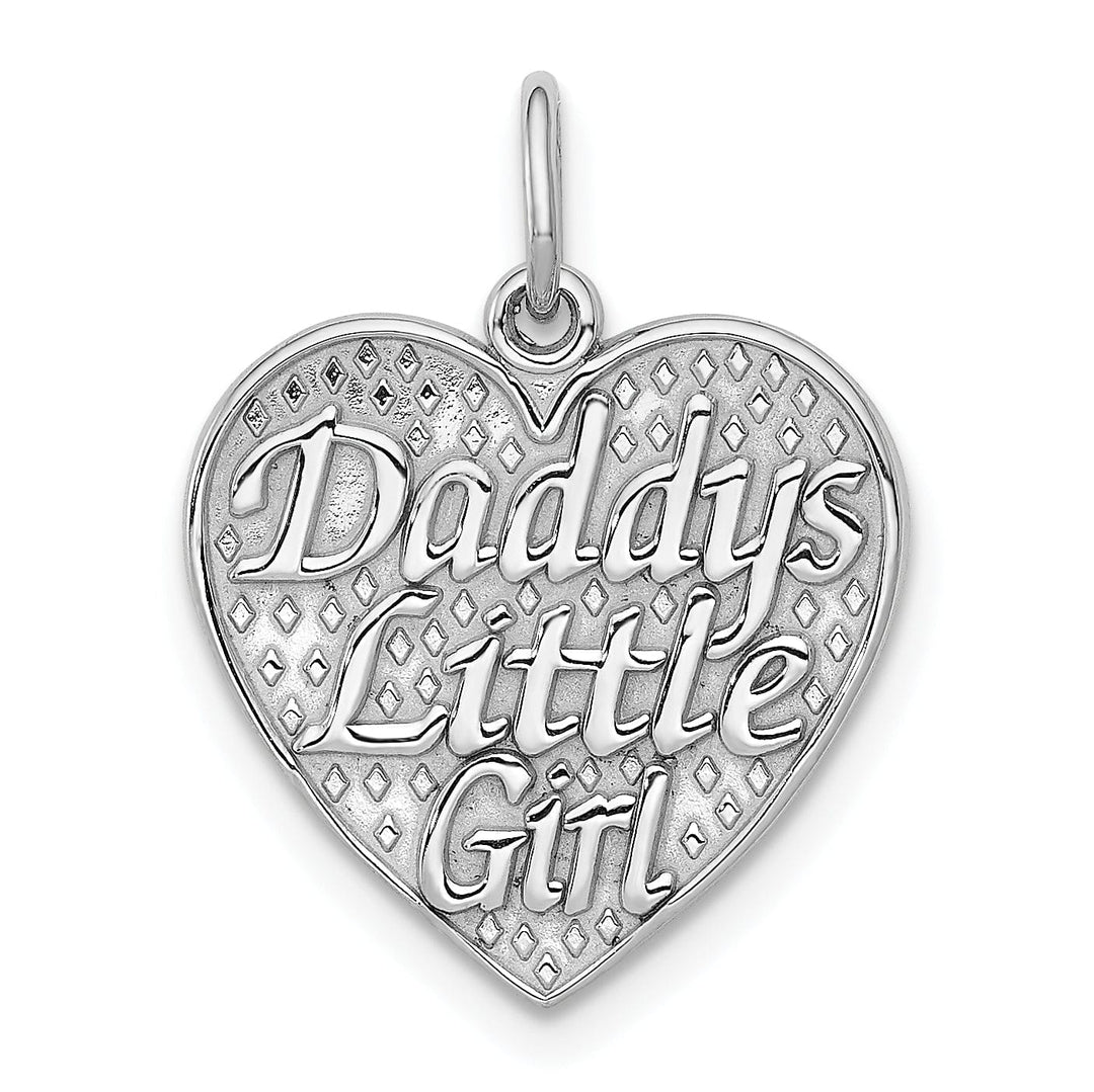 14k White Gold Daddys Little Girl Heart Charm