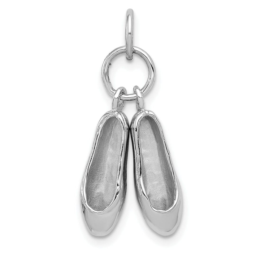 14k White Gold Moveable Ballet Slippers Pendant