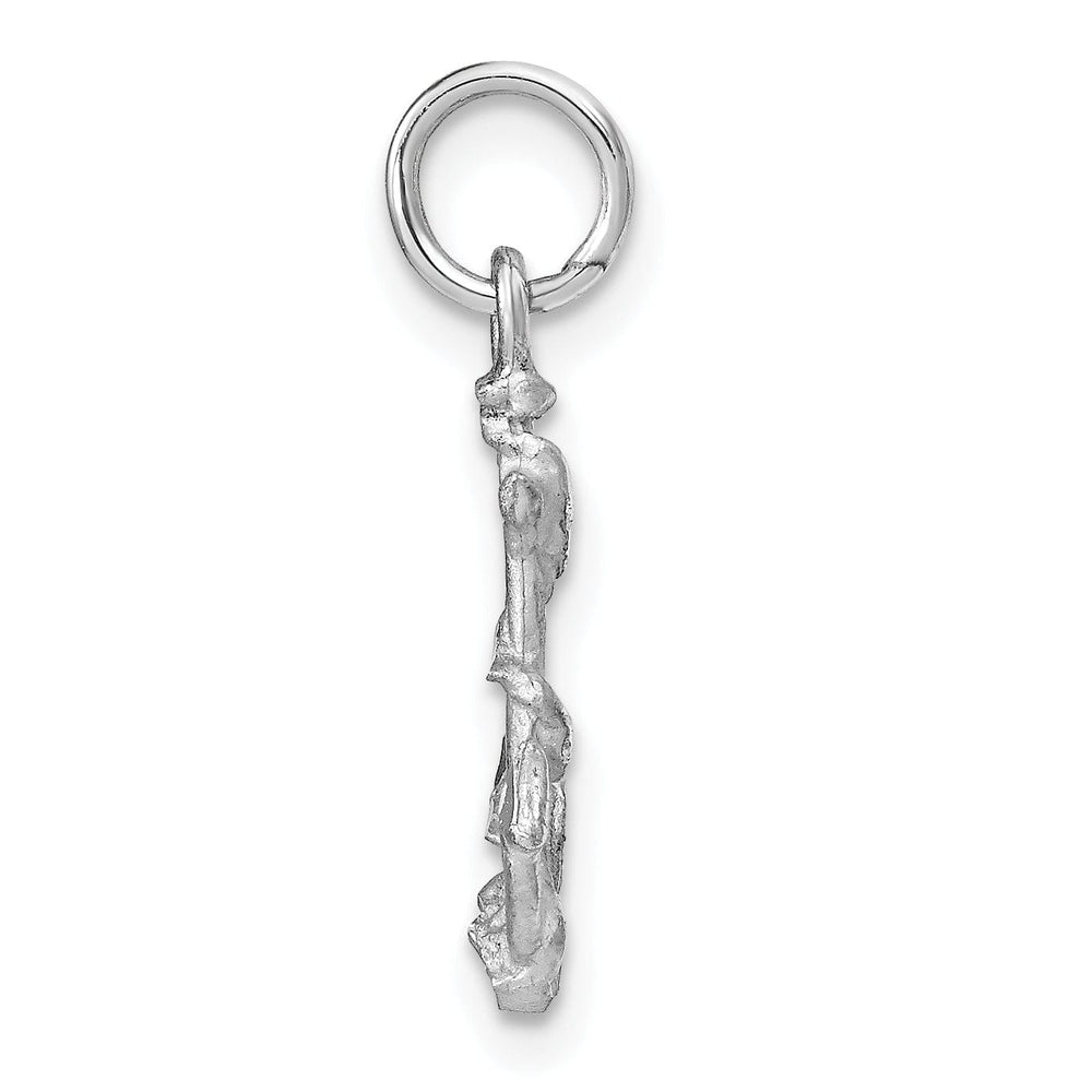 14k White Gold Solid D.C 3-D Anchor Charm