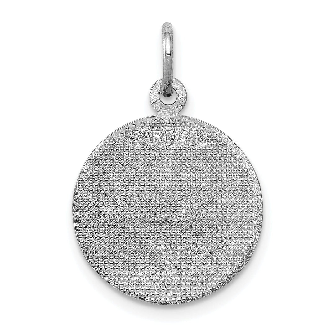 14k White Gold Communion Medal Pendant. Engraving fee $22.00.
