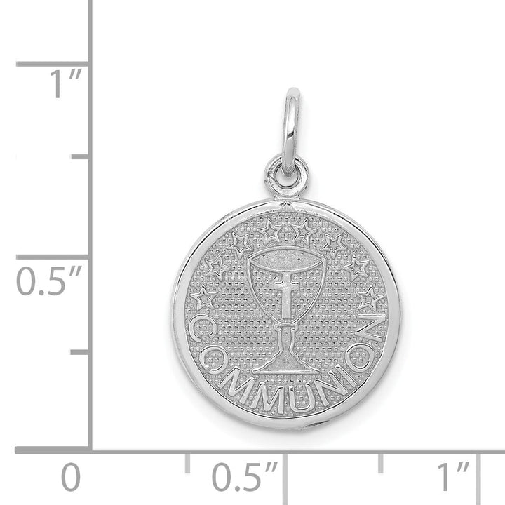 14k White Gold Communion Medal Pendant. Engraving fee $22.00.