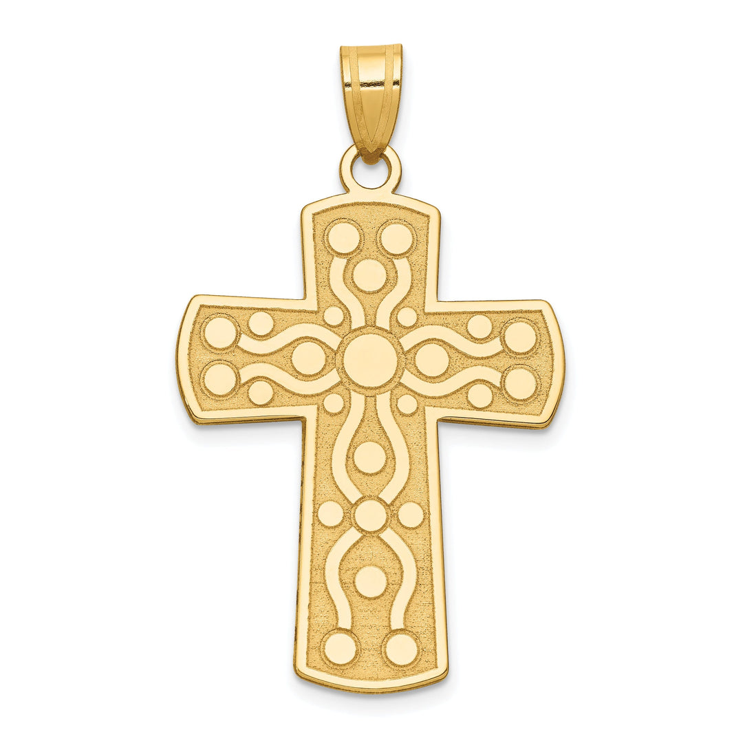 14k Yellow Gold Cross with Serenity Prayer Pendant