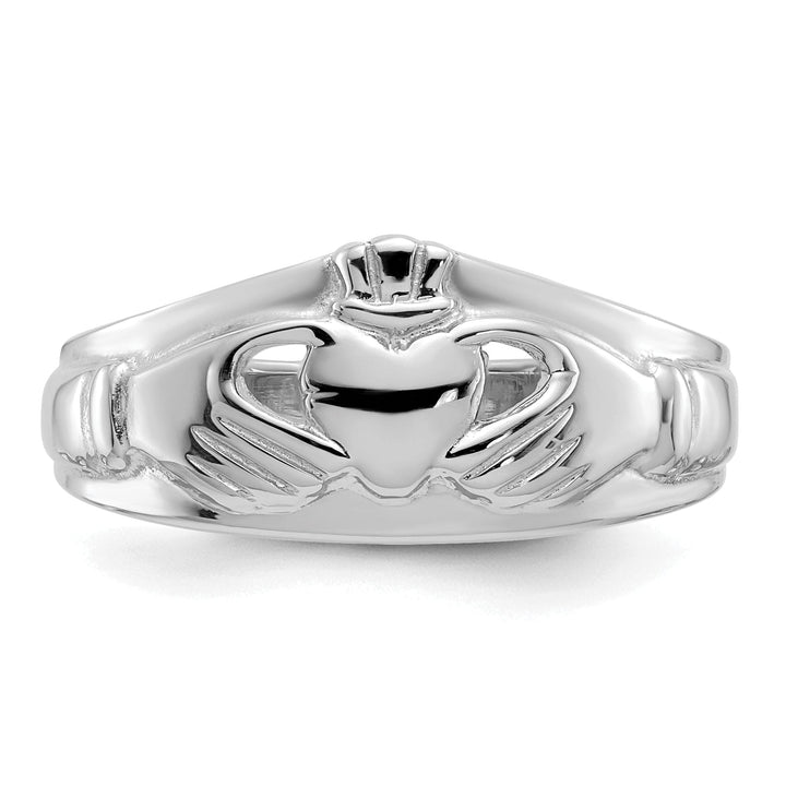 ladies 14kt white gold claddagh ring